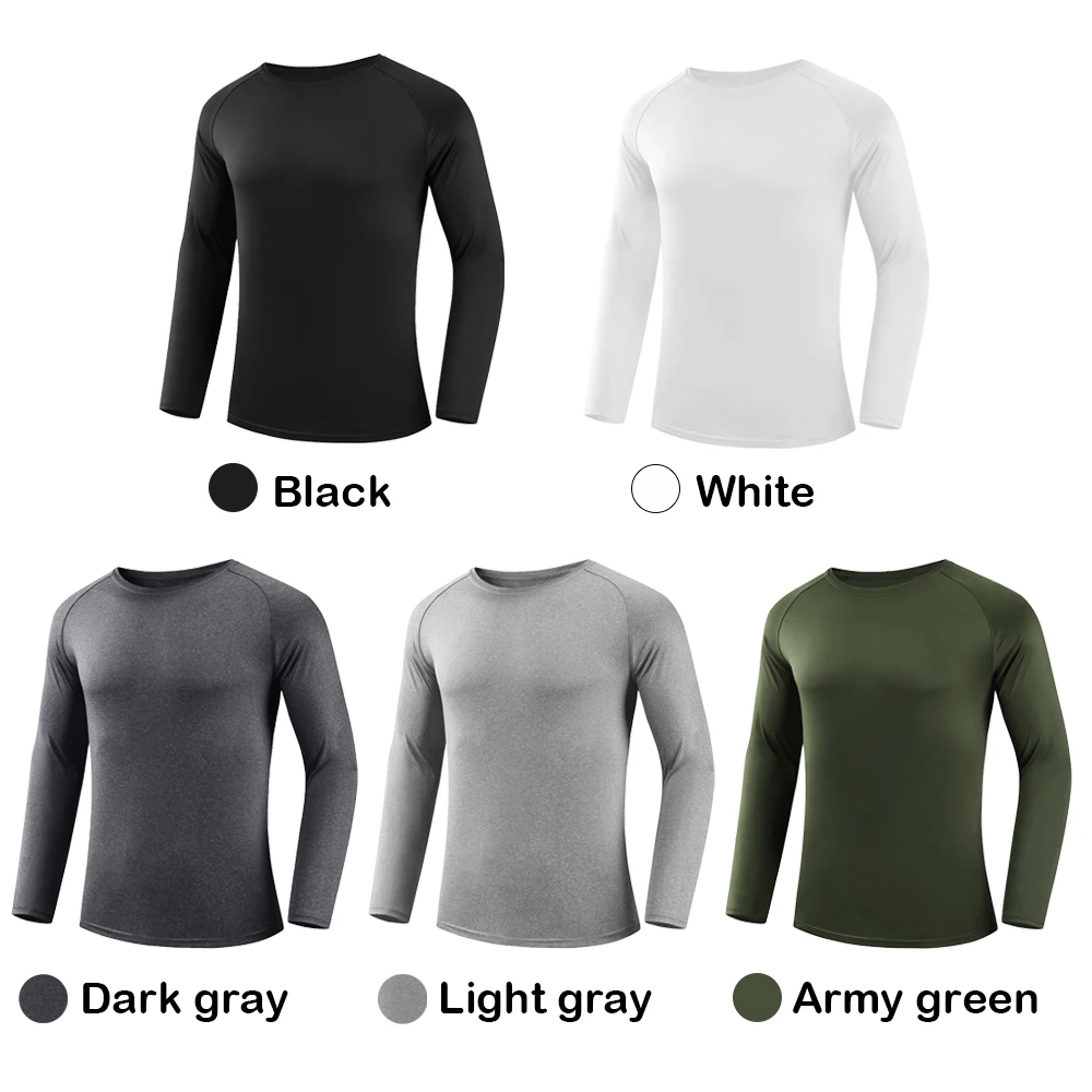 Custom Logo Muscle Fit T-shirt 100% Polyester Quick-drying Long Sleeve T Shirts - Image 4